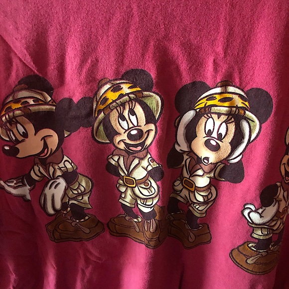 MICKEY MOUSE SAFARI T-SHIRT PINK SZ M - Picture 1 of 3